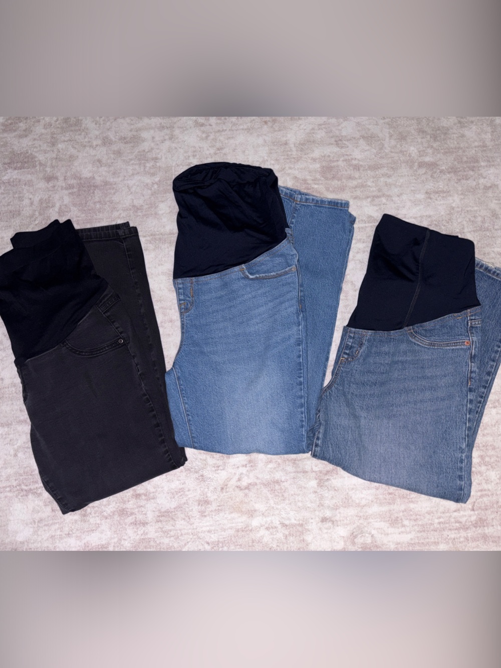 Bundle of Maternity Stretch Panel Jeans - Black and Blue size 12-14